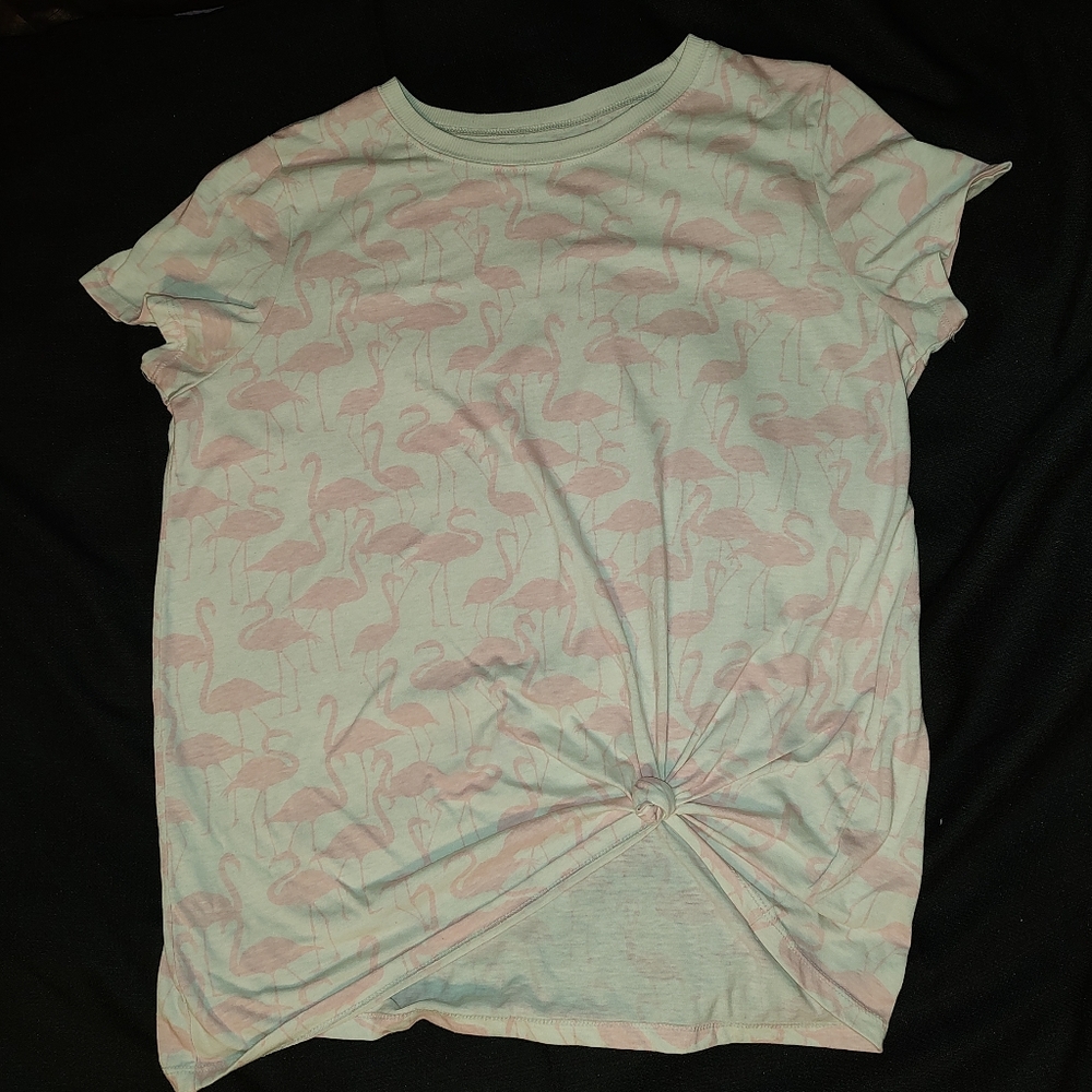 Torrid Size 1 XL White Pink Flamingo Classic Fit T-Shirt Short Sleeve Crew Neck